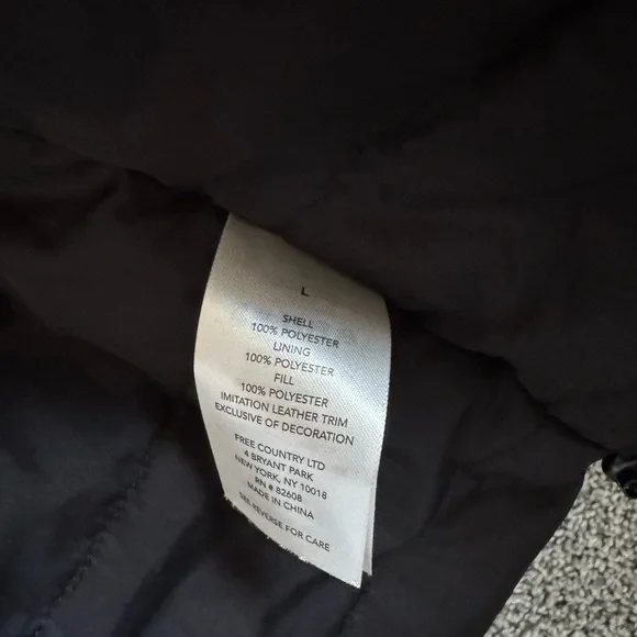 Men's Free Country Black and Gray Winter Jacket with Hood Size Large - Picture 6 of 7